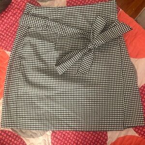 Vero Moda Black & White Gingham Wrap Tie Mini Skirt